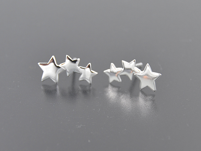 Ohrstecker "Sternenreihe", glänzend