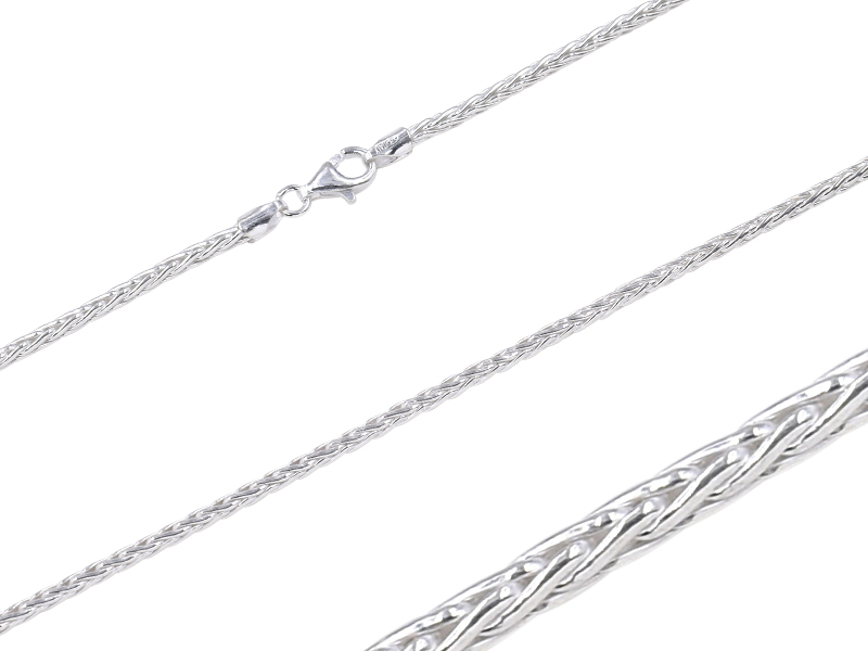 Flecht, Zopfkette in 925 Sterlingsilber in 45 cm