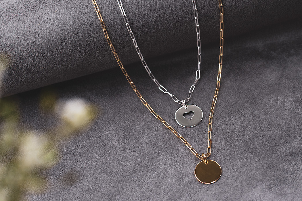 Kette mit Gravurplatte Herz