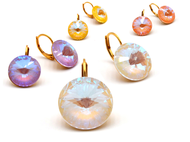 Ohrhänger HK14TB mit Premium Crystal in 14 mm vergoldet