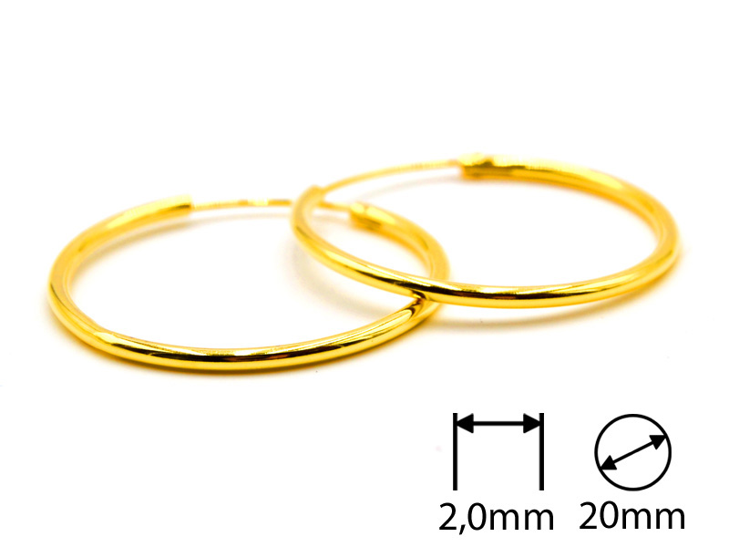 Creolen (2.0 mm x 20 mm) vergoldet