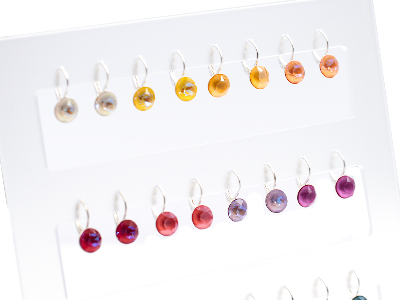 Display Ohrhänger HK39TB mit Premium Crystal in 8 mm (16 Paar) - Summery Edition