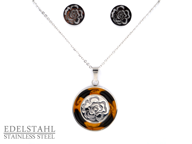 Edelstahlset "Blume" mit Ohrsteckern