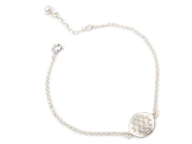 Erbsarmband mit Blume des Lebens (18 cm + 4.0 cm) (2.0 mm)