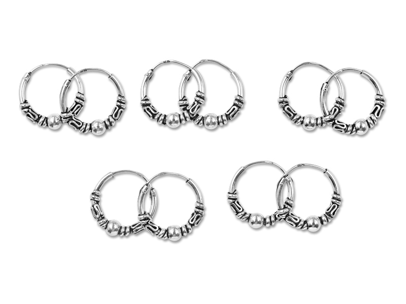 Bali Creolen (1.4 x 14mm) (5 Paar)