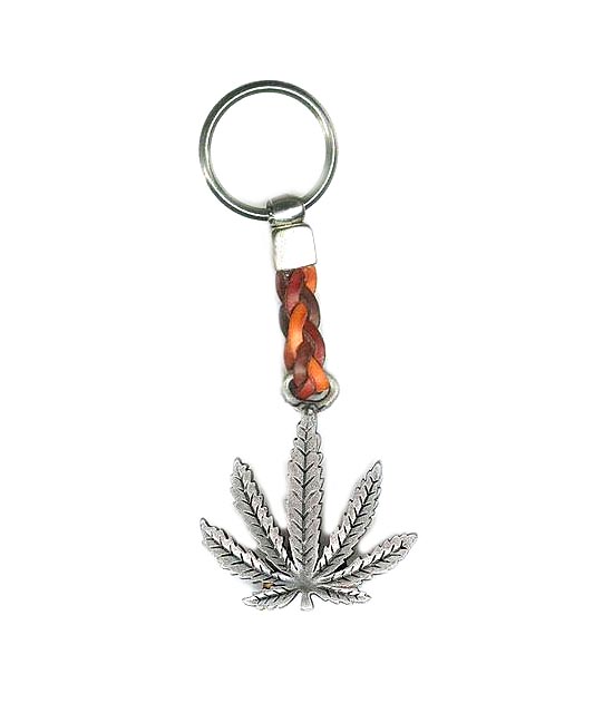 Schlüsselanhänger "Hanfblatt"