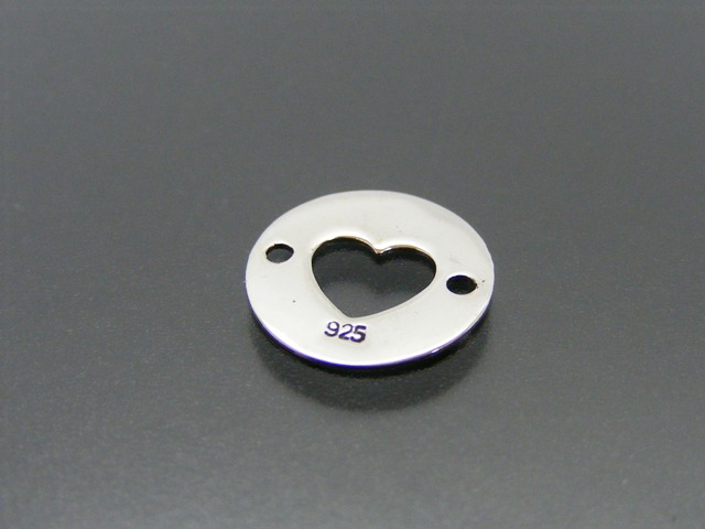 Schmuckverbinder Herz mit Doppelbohrung (5er Pack)