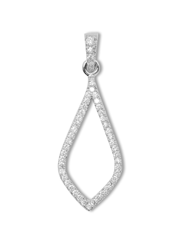 Ohrhänger und Anhänger Set Raute, rhodiniert