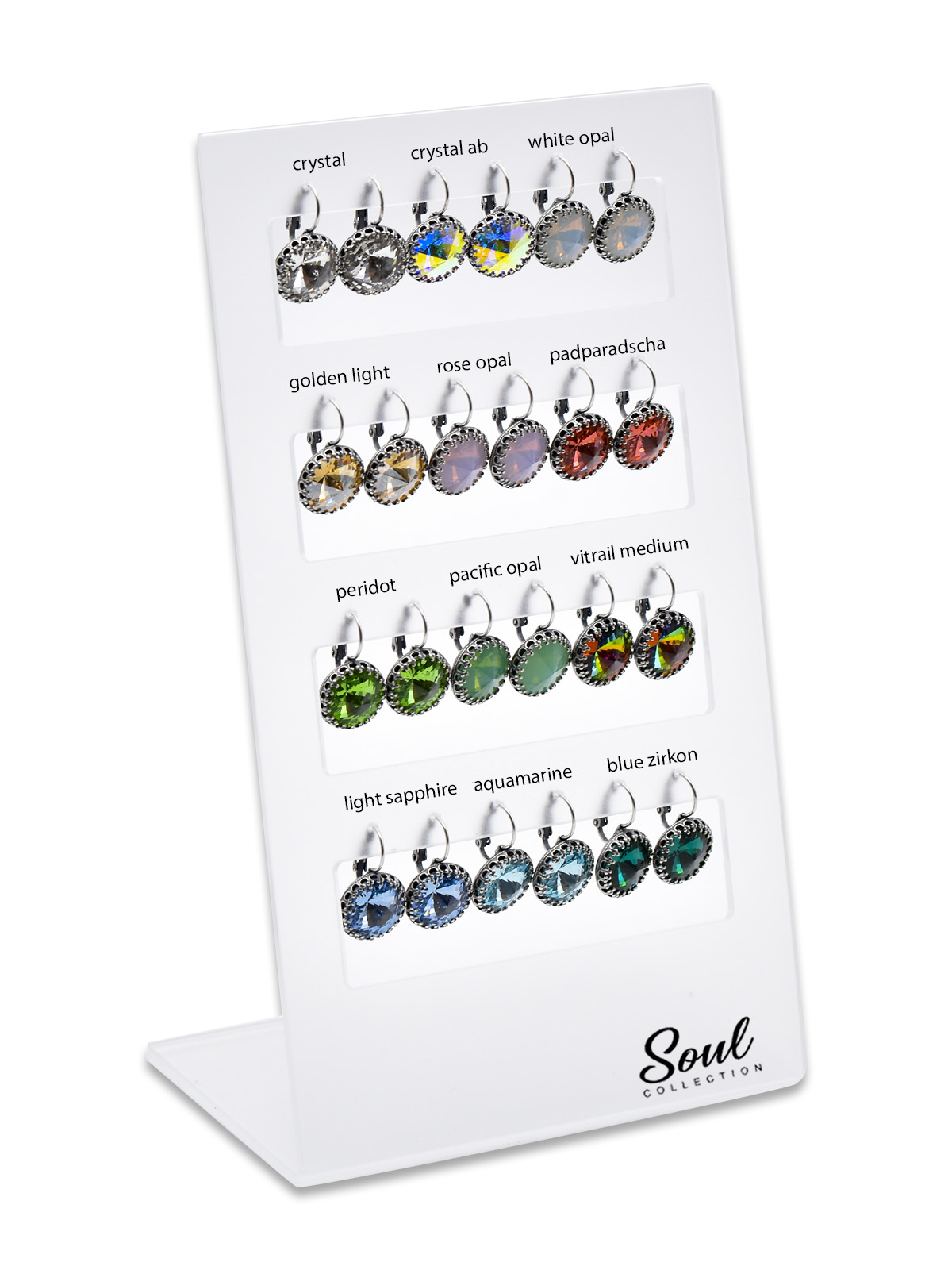 Display Ohrhänger Bohemian mit Premium Crystal in 14 mm (12 Paar)