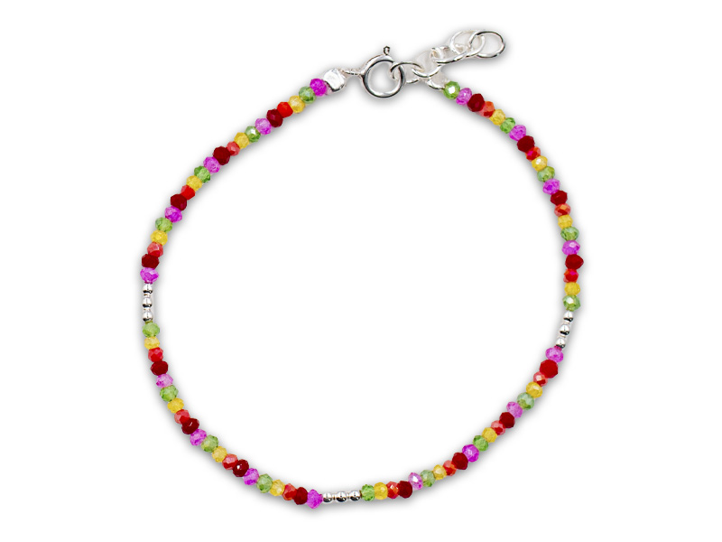 Armband mit Glassteinen (17 cm + 2.0 cm) (2.5 mm)