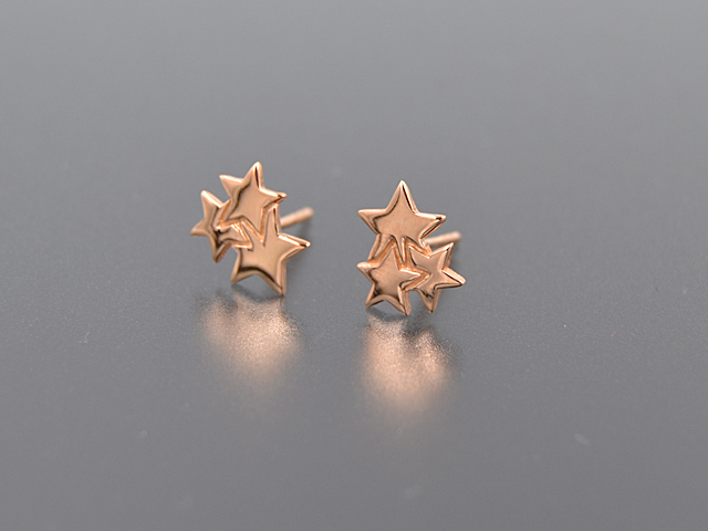 Ohrstecker "Sterne",rosevergoldet glänzend