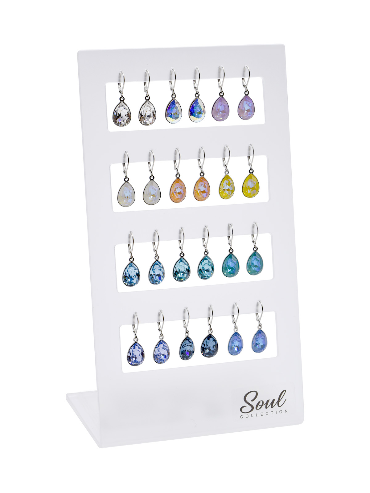 Display Ohrhänger Tropfen mit Premium Crystal (12 Paar) - Summery Edition