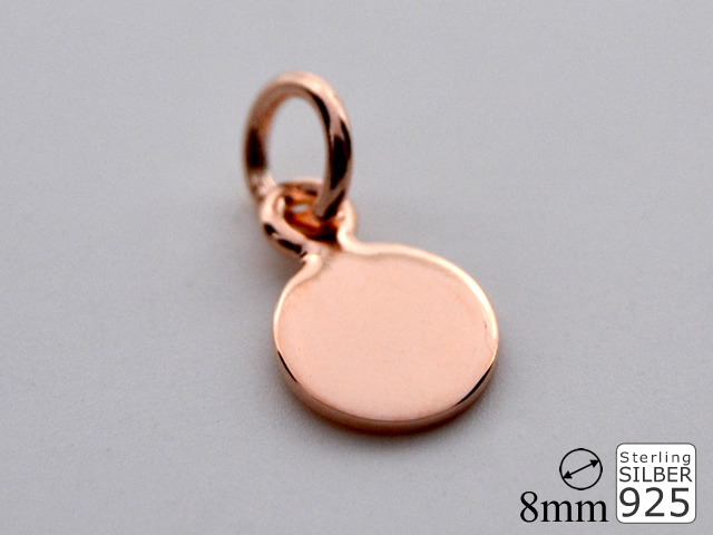 Gravurplatte mit Öse (8.0 mm) rosévergoldet