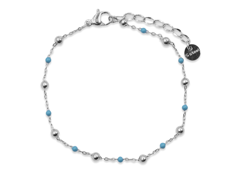 Ankerarmband mit Kugeln (17 cm + 3.0 cm)