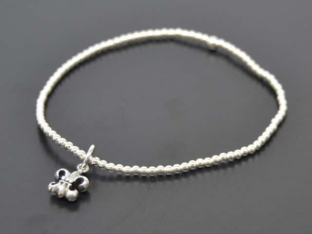 Kugelarmband mit Anhänger Lilie (18 cm) (2.5 mm)