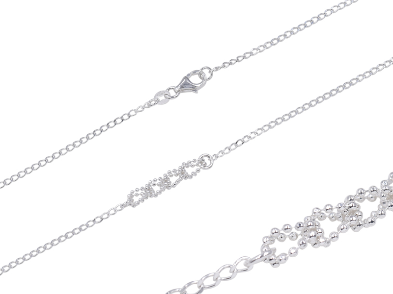 Ankerkette mit Kugelornamenten (80 cm) (2 mm) angeschliffen