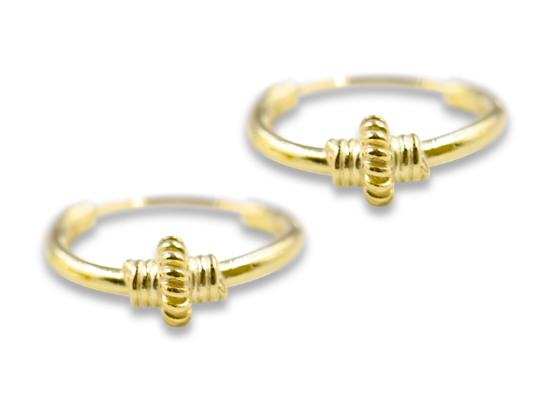 Bali Creolen (4.0 mm x 12 mm) vergoldet