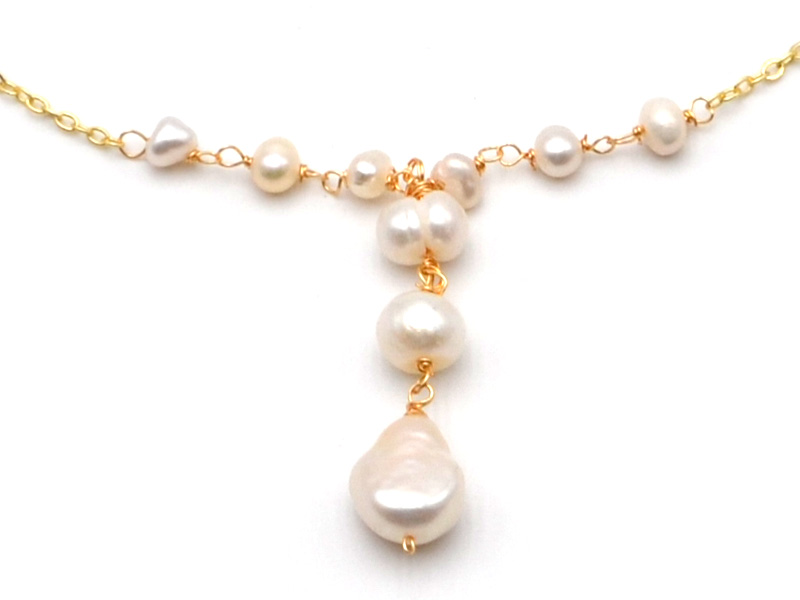 Kette mit Süßwasserperlen (ca. 52cm)