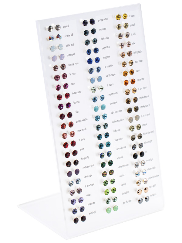 Display Ohrstecker OSGK29 mit Premium Crystal in 6 mm (63 Paar)