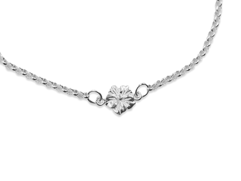 Erbsarmband mit Blume (17.5 cm + 3.0 cm) (2.0 mm)