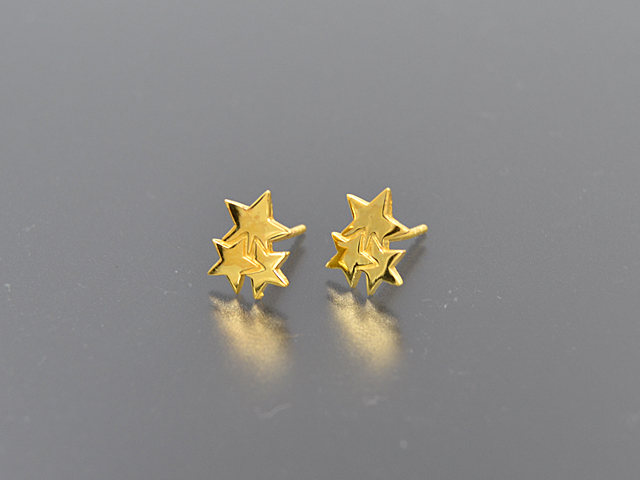 Ohrstecker "Sterne",vergoldet glänzend