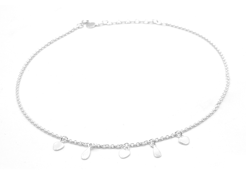 Ankerkette mit Herzen und Tropfen (40 cm) (2.5 mm)