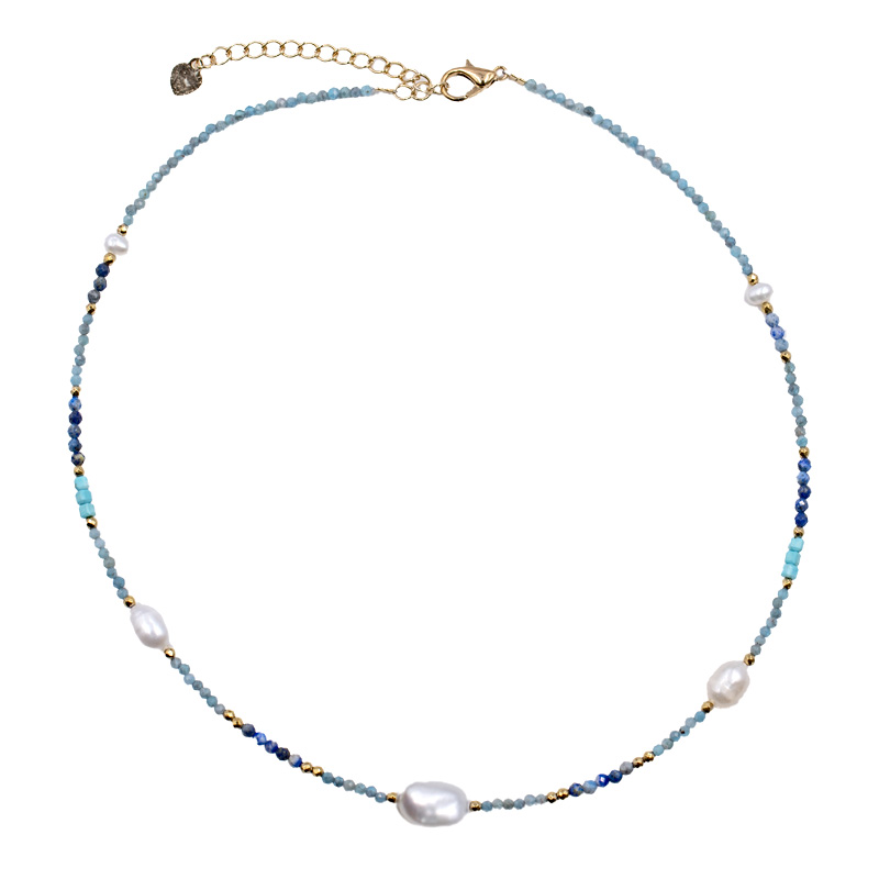 Kette mit Echtstein und Süßwasserperle