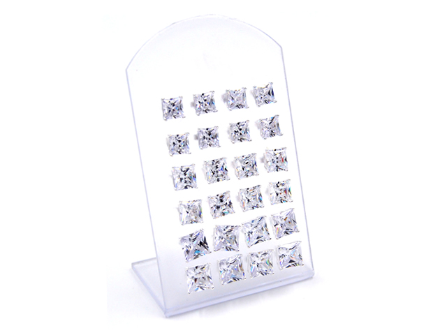 Ohrstecker (12 Paar) (viereckig)