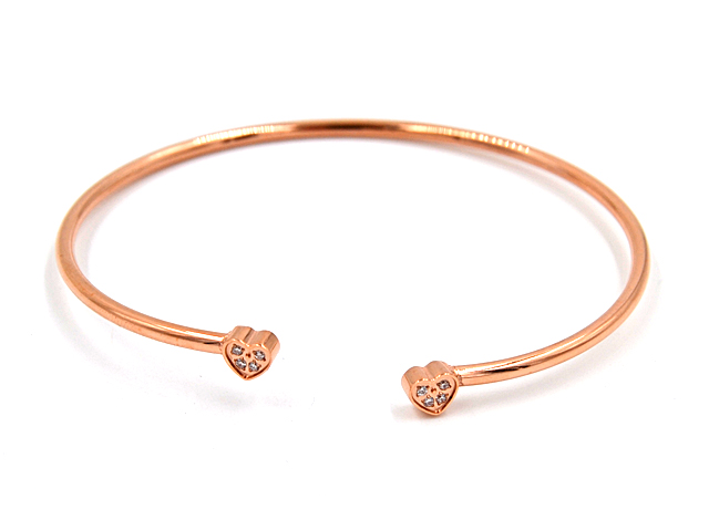 Edelstahlarmreifen "Herz" , rosevergoldet