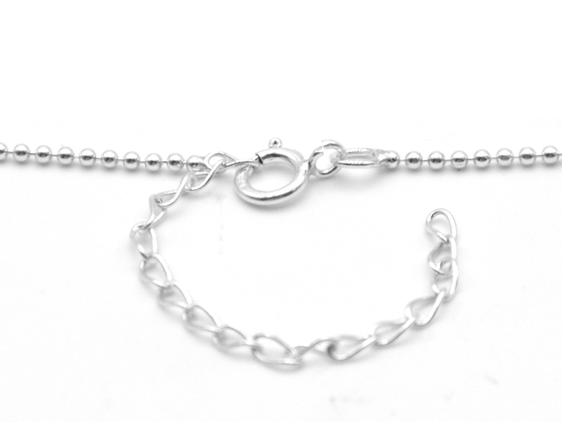 Kugelkette mit Zirkonia - Tropfen (41 cm) (1.2 mm)