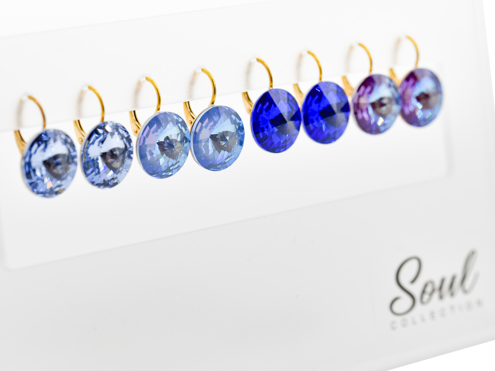 Display Ohrhänger HK14TB mit Premium Crystal in 14 mm (16 Paar) vergoldet