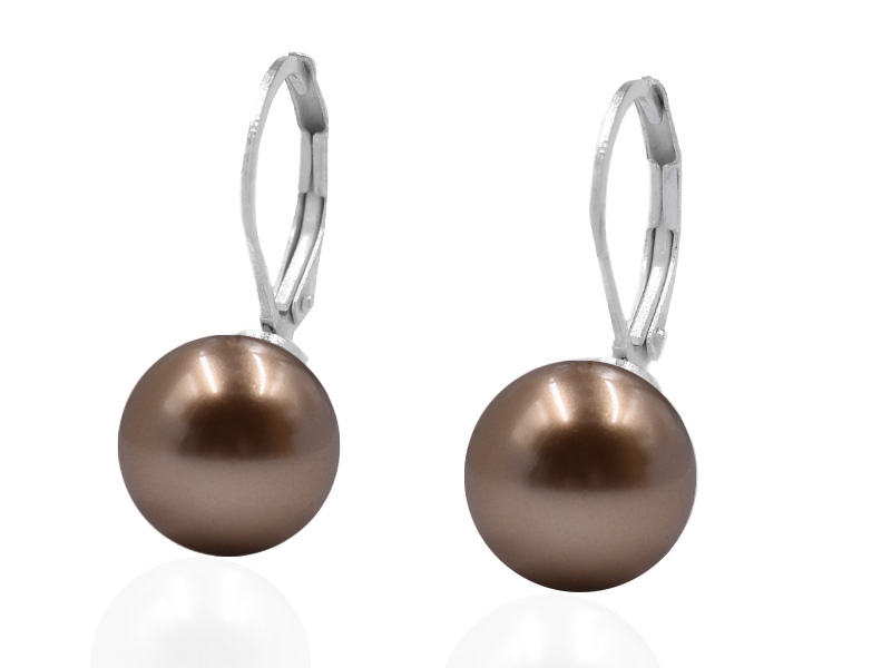 Ohrhänger HKP8BR mit Premium Perle in 8 mm - Bronze