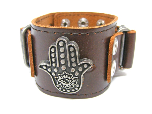 Lederarmband "Hand der Fatima"