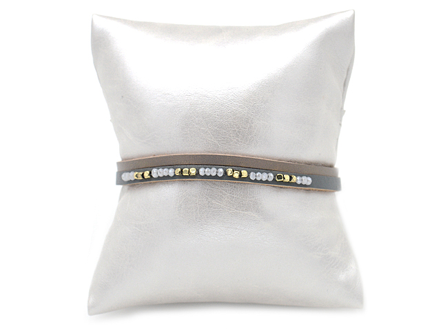 Lederarmband Maira (17.5 cm) - Grau