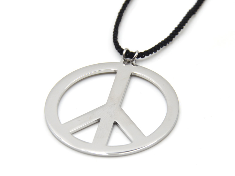 Baumwollkette mit Anhänger Peace (89 cm + 4.0 cm)