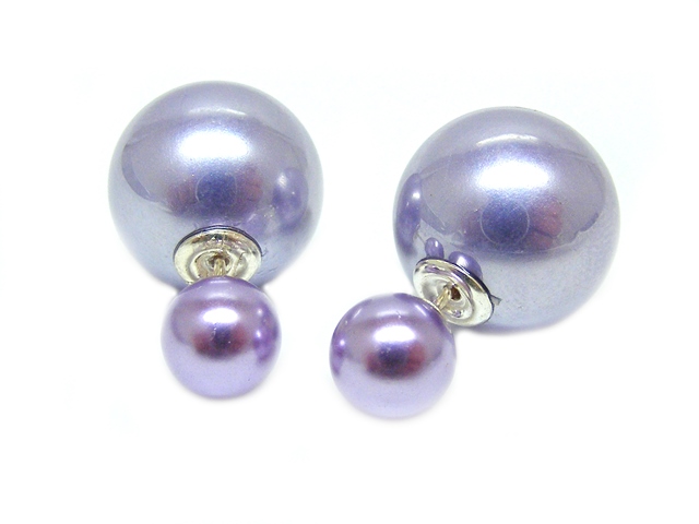 Perlenohrstecker mit zwei Perlen