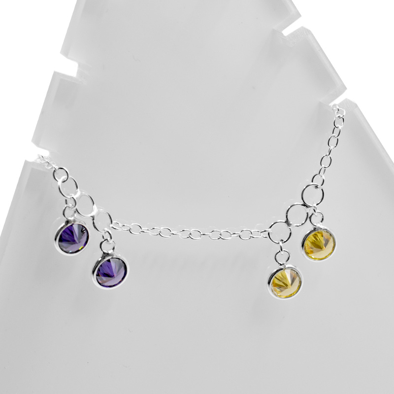 Fußkette mit Zirkonia (25 cm)