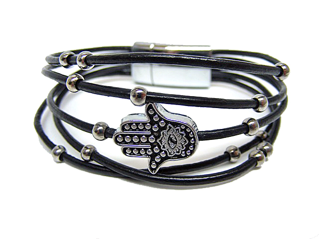 Lederarmband "Hand der Fatima"