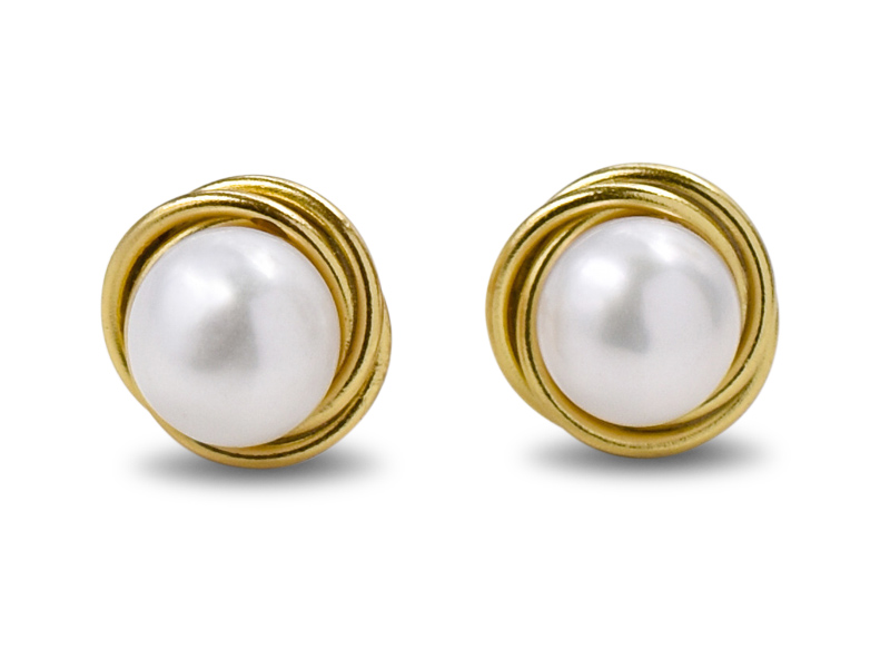 Ohrstecker vergoldet mit Süßwasserperle (6mm)
