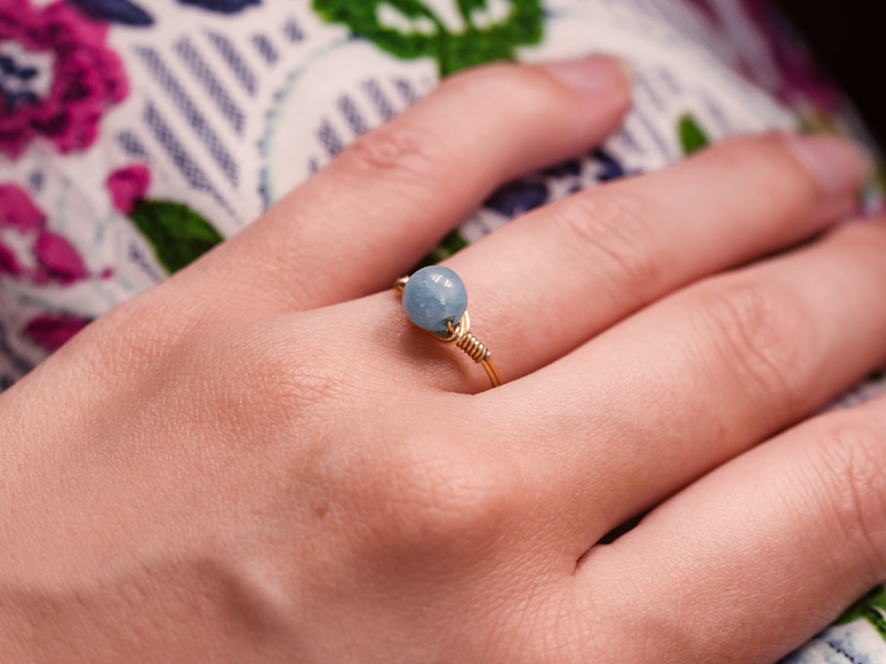 Ringe mit Echtstein (5er Pack)