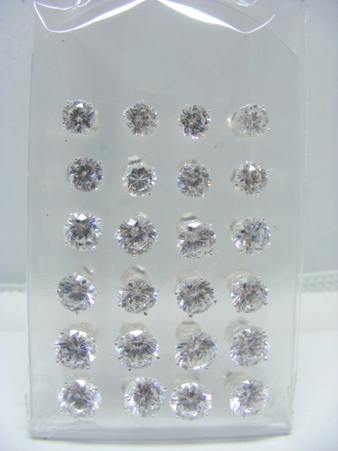 Ohrstecker (12 Paar) (rund)