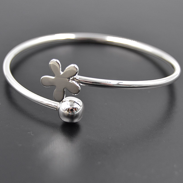 Silberarmreifen "Blume"