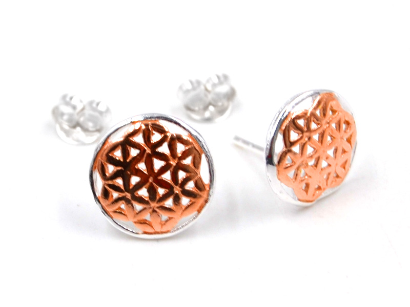 Ohrstecker "Blume des Lebens" (10mm) rosevergoldet