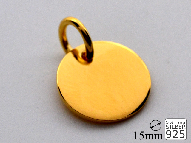 Gravurplatte mit Bohrung (15 mm) vergoldet