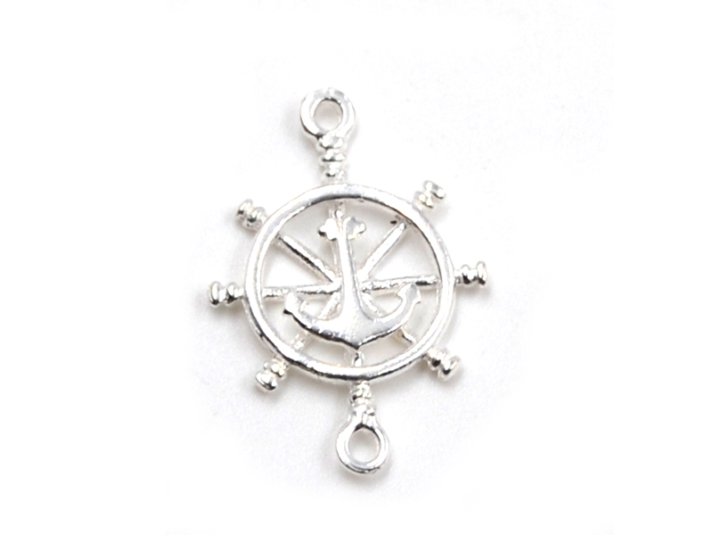 Anhänger Steuerrad, Anker mit Doppelöse