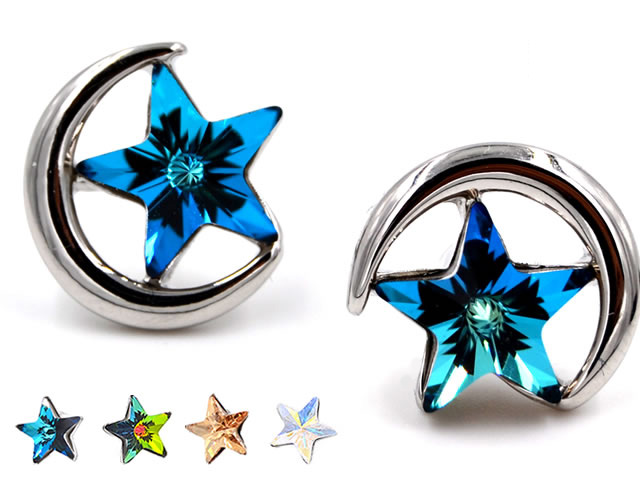 Ohrstecker Stern mit Premium Crystal