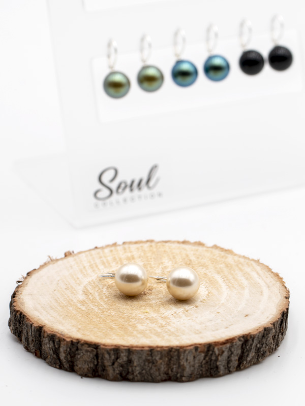 Display Ohrhänger HKP12BR mit Premium Perlen in 12 mm (12 Paar)