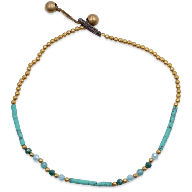 Echtsteinfußkette (24 cm + 1.0 cm)