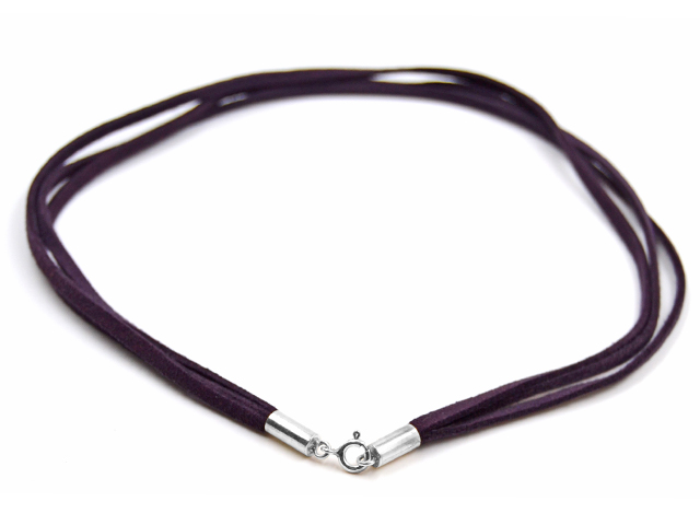 Velourkette mit Silberverschluss (42cm)