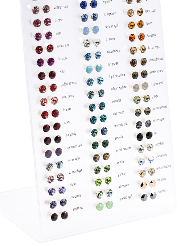 Display Ohrstecker OSGK29 mit Premium Crystal in 6 mm (63 Paar)